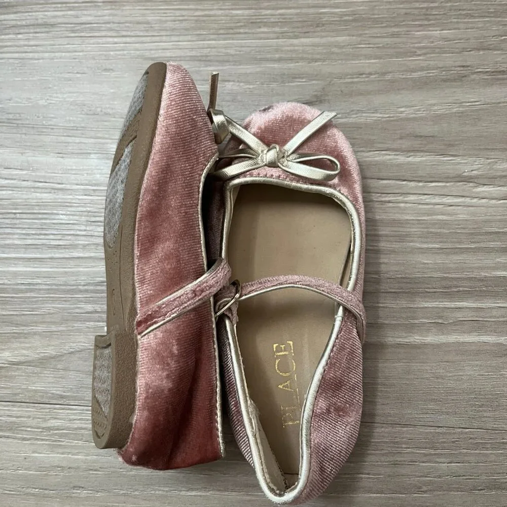 The Children's Place Pink Mary Jane Flat Kids Shoes with Bow Toddler Girls Sz 5